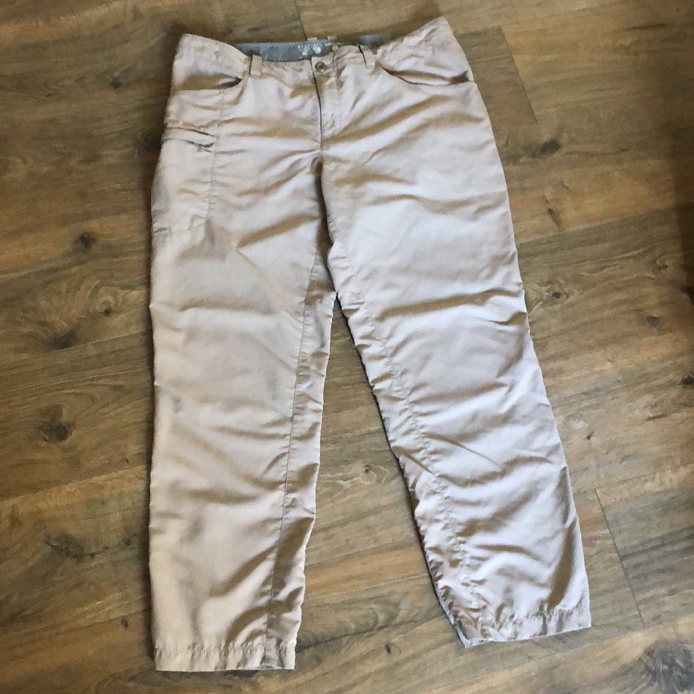 MtHardwear Wms 12/30 Khaki HIKING PANTS Nylon GUSSET Cargo Pocket EUC